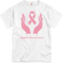 Support Breast Cancer! White tee w/Pink Graphic 