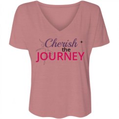 Ladies Flowy Slouchy V-Neck Tee