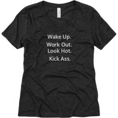 Ladies Relaxed Fit Super Soft Triblend V-Neck Tee