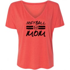 Ladies Flowy Slouchy V-Neck Tee