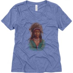 Ladies Relaxed Fit Super Soft Triblend V-Neck Tee