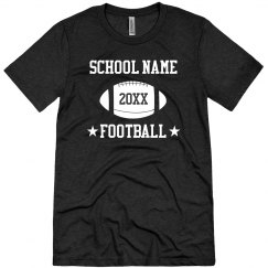 Customized School Name Year Football Long Sleeve Tee