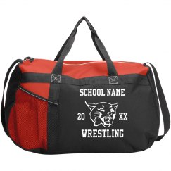 Custom Mascot School Name Wrestling Duffel Bag