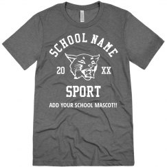 Custom School Name Sport Mascot Upload Triblend Tee