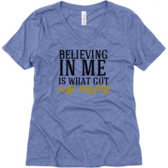 Ladies Relaxed Fit Super Soft Triblend V-Neck Tee