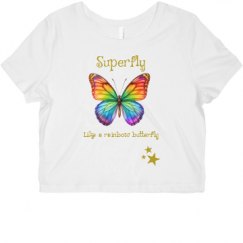 Ladies Slim Fit Crop Top Tee