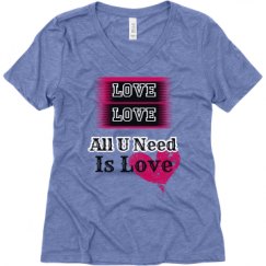Ladies Relaxed Fit Super Soft Triblend V-Neck Tee