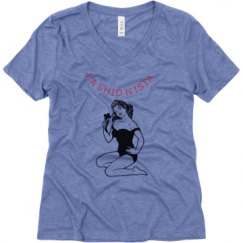 Ladies Relaxed Fit Super Soft Triblend V-Neck Tee