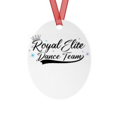 Metal Oval Christmas Ornament