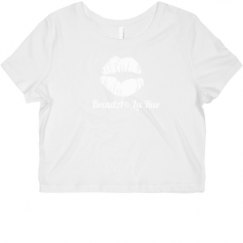 Ladies Slim Fit Crop Top Tee