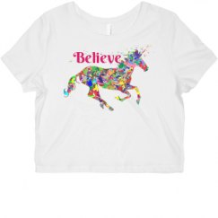 Ladies Slim Fit Crop Top Tee