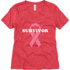 Ladies Relaxed Fit Super Soft Triblend V-Neck Tee