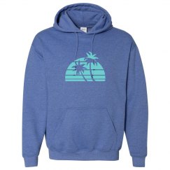 Palm tree hoodie blue