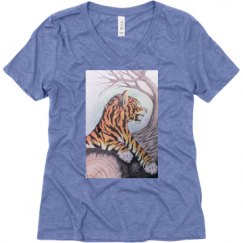 Ladies Relaxed Fit Super Soft Triblend V-Neck Tee