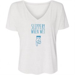 Ladies Flowy Slouchy V-Neck Tee