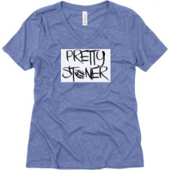 Ladies Relaxed Fit Super Soft Triblend V-Neck Tee