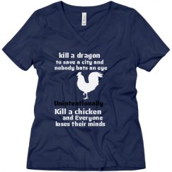 Ladies Relaxed Fit V-Neck Tee