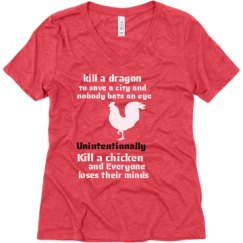 Ladies Relaxed Fit Super Soft Triblend V-Neck Tee