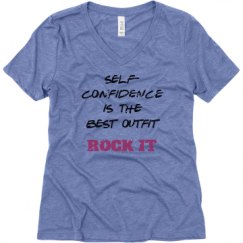 Ladies Relaxed Fit Super Soft Triblend V-Neck Tee