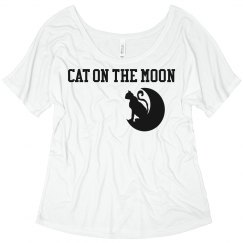 Cat On The Moon Slouchy Shirt