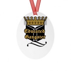 Metal Oval Christmas Ornament