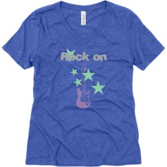 Ladies Relaxed Fit Super Soft Triblend V-Neck Tee