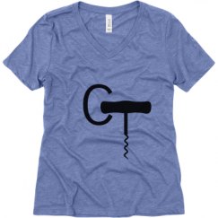 Ladies Relaxed Fit Super Soft Triblend V-Neck Tee