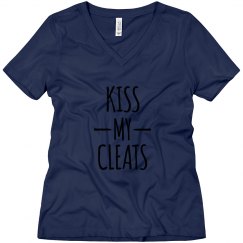 Kiss My Cleats Soccer Tee for Women