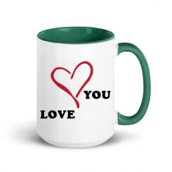 15oz Ceramic Mug with Color Inside