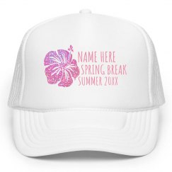 Custom Name Spring Break Floral Hat