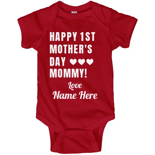Personalized My First Mothers Day Baby Onesie Customize Unisex Bodysuits for Boy Girl Personalized My First Mothers Day Baby Onesie Customize Unisex Bodysuits for Boy Girl