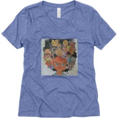 Ladies Relaxed Fit Super Soft Triblend V-Neck Tee