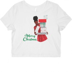 Ladies Slim Fit Crop Top Tee