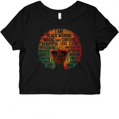 I Am Black Woman Cropped T-Shirt