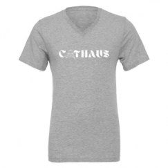 Unisex CVC Jersey V-Neck T-Shirt
