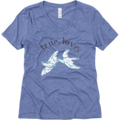 Ladies Relaxed Fit Super Soft Triblend V-Neck Tee