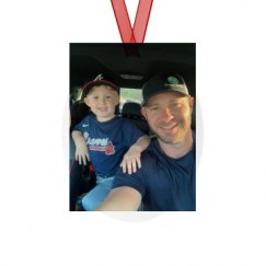 Metal Oval Christmas Ornament