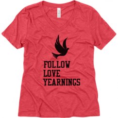 Ladies Relaxed Fit Super Soft Triblend V-Neck Tee