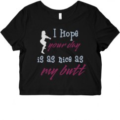 Ladies Slim Fit Crop Top Tee