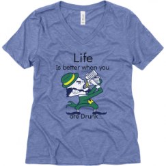 Ladies Relaxed Fit Super Soft Triblend V-Neck Tee