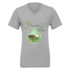 Unisex CVC Jersey V-Neck T-Shirt