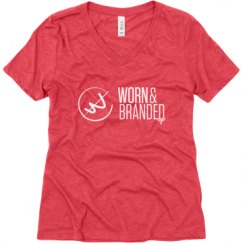 Ladies Relaxed Fit Super Soft Triblend V-Neck Tee