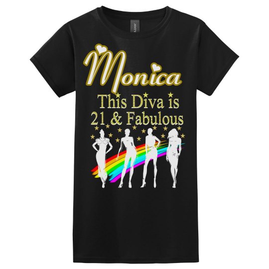21 AND FABULOUS DAZZLING DIVA PERSONALIZED T SHIRT