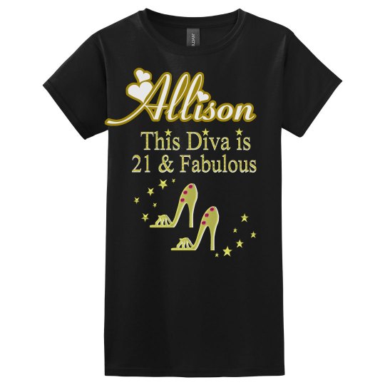 21 AND FABULOUS PERSONALIZED T SHIRT