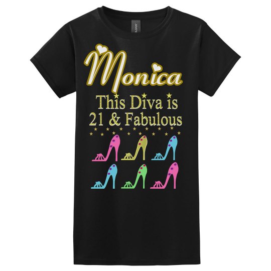 21 AND FABULOUS SHOE QUEEN PERSONALIZED T SHIRT