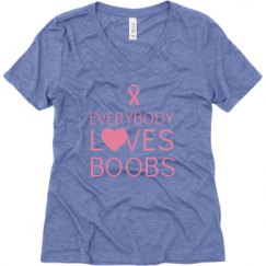 Ladies Relaxed Fit Super Soft Triblend V-Neck Tee