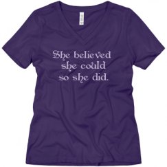 Ladies Relaxed Fit V-Neck Tee
