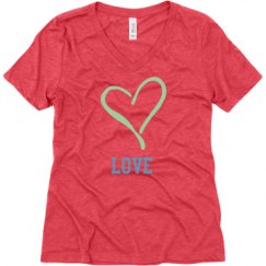 Ladies Relaxed Fit Super Soft Triblend V-Neck Tee