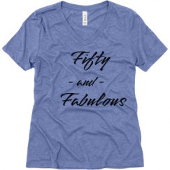 Ladies Relaxed Fit Super Soft Triblend V-Neck Tee