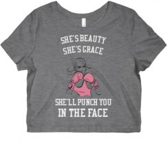 Ladies Slim Fit Crop Top Tee